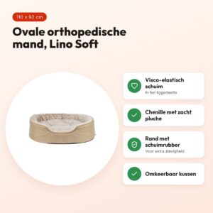 Trixie Vital hondenmand Lino Soft ovaal beige/crème 110 x 92 cm – voordelen