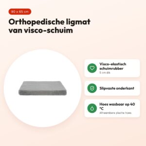 Trixie Vital ligmat Lonni orthopedisch grijs 90 x 65 cm – slipvast – voordelen