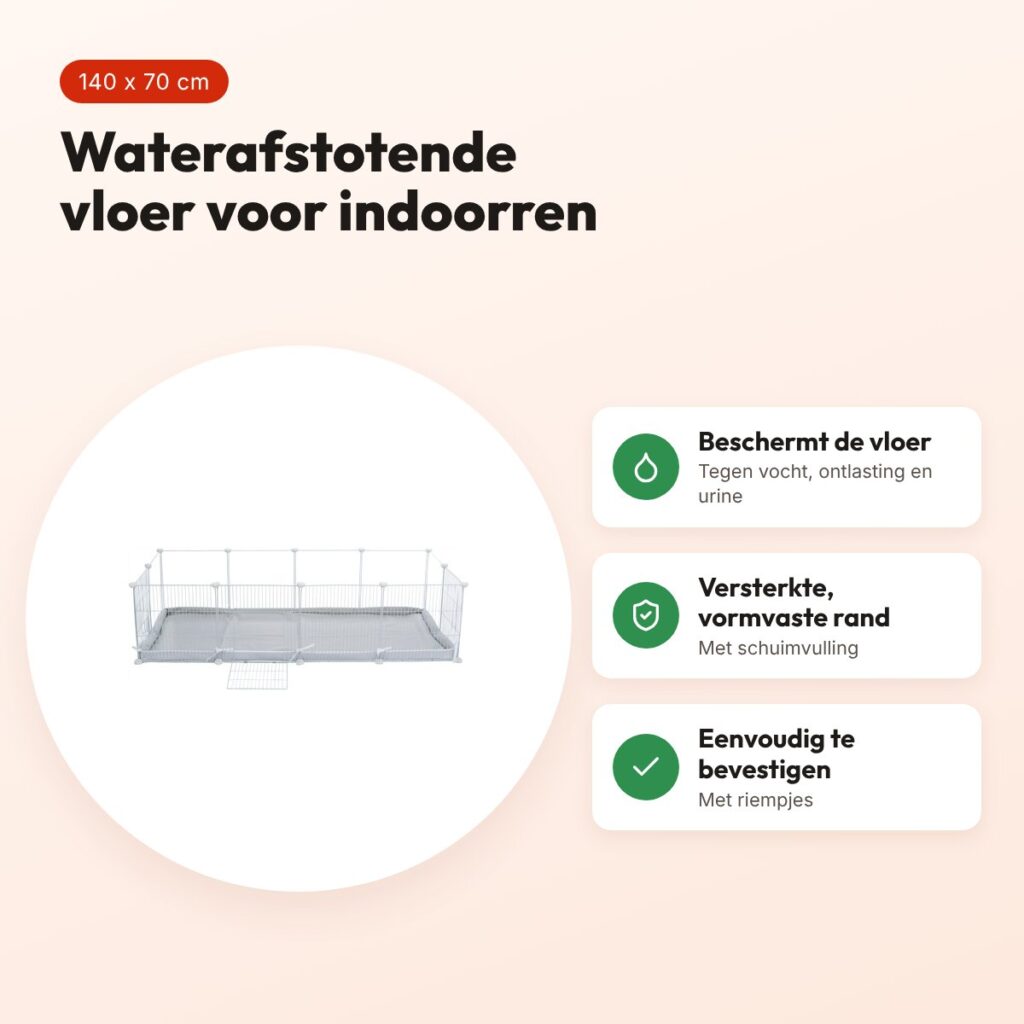 Trixie vloer voor indoorren 62460 grijs/wit 140 x 70 cm – waterafstotend – voordelen