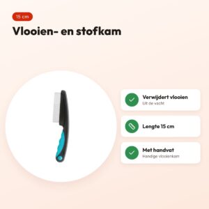 Trixie vlooien- en stofkam 15 cm – voordelen