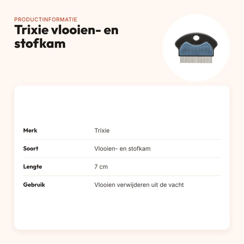 Trixie vlooien- en stofkam 7 cm – compact – productinformatie