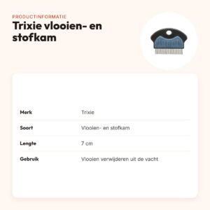 Trixie vlooien- en stofkam 7 cm – compact – productinformatie