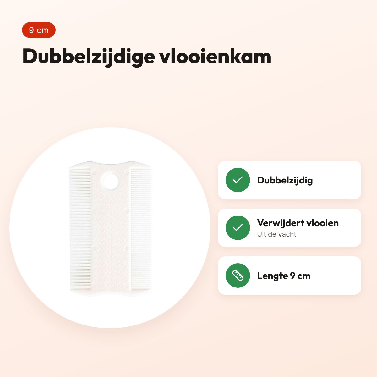 Trixie vlooienkam dubbelzijdig 9 cm – voordelen