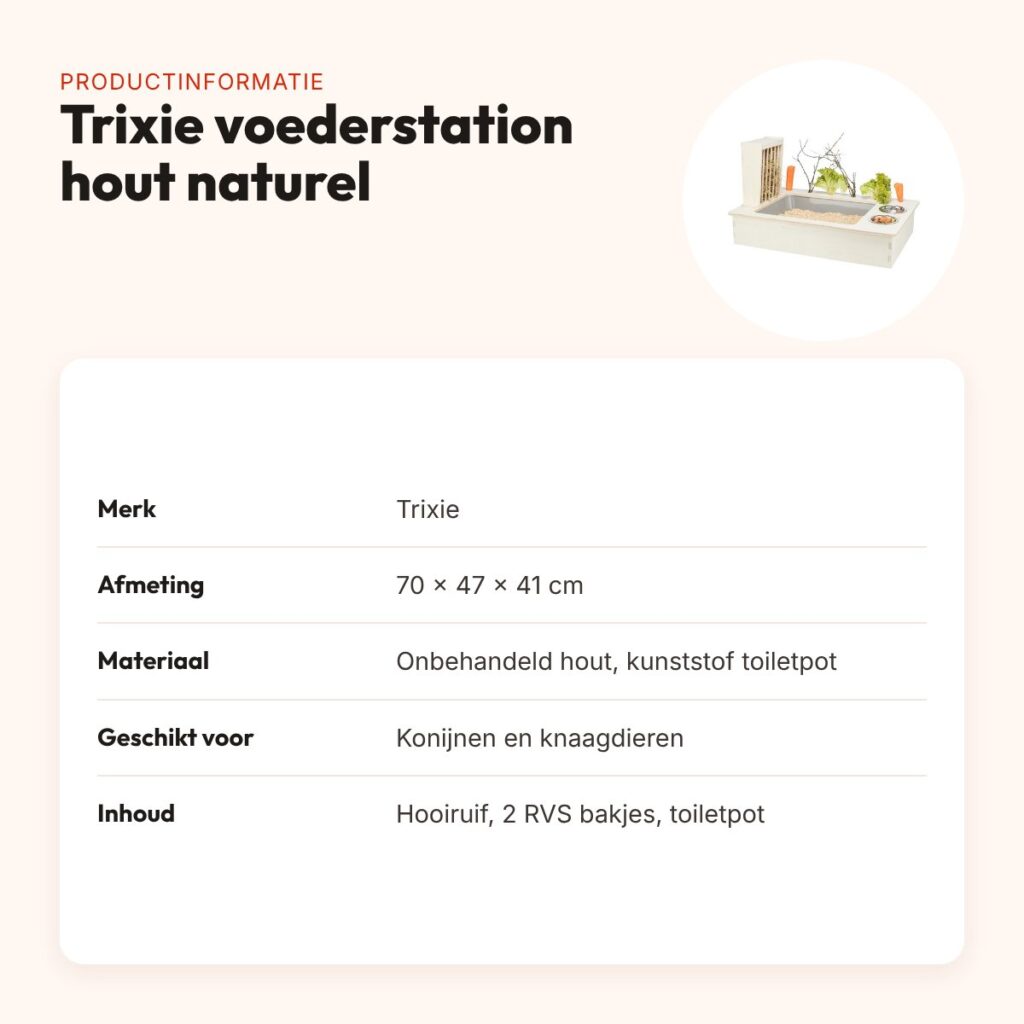 Trixie voederstation hout naturel 70 x 47 x 41 cm – met toiletpot – productinformatie