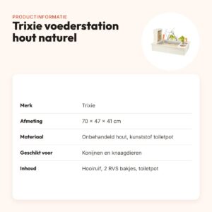 Trixie voederstation hout naturel 70 x 47 x 41 cm – met toiletpot – productinformatie