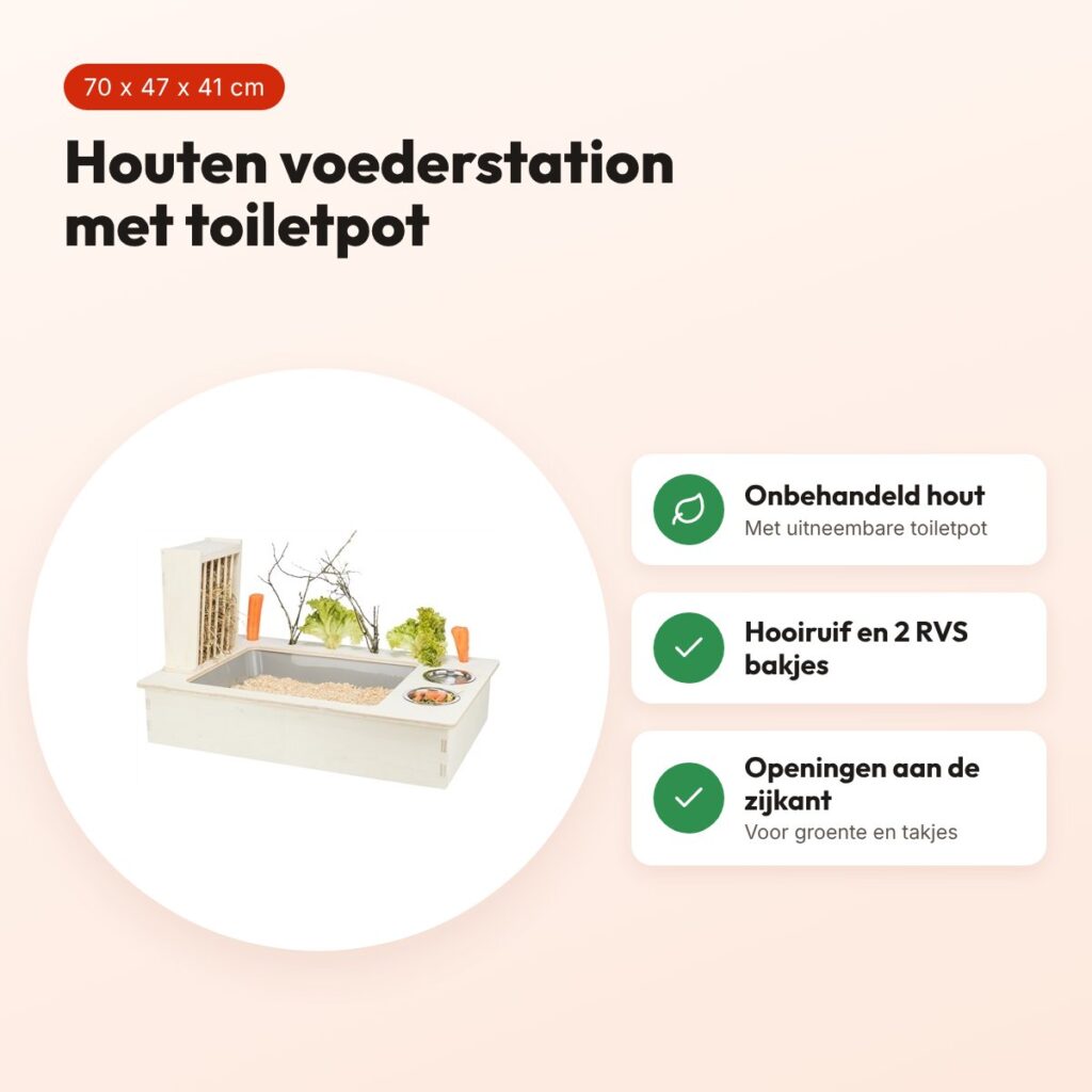 Trixie voederstation hout naturel 70 x 47 x 41 cm – met toiletpot – voordelen
