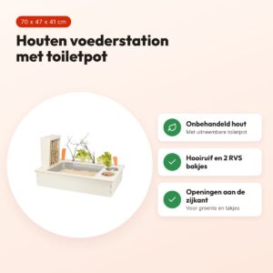 Trixie voederstation hout naturel 70 x 47 x 41 cm – met toiletpot – voordelen