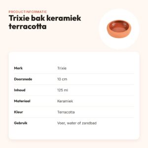 Trixie voer- en waterbak keramiek 10 cm – 125 ml, terracotta – productinformatie