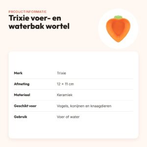 Trixie voerbak en waterbak wortel keramiek 12 x 11 cm – productinformatie