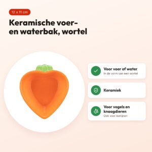 Trixie voerbak en waterbak wortel keramiek 12 x 11 cm – voordelen