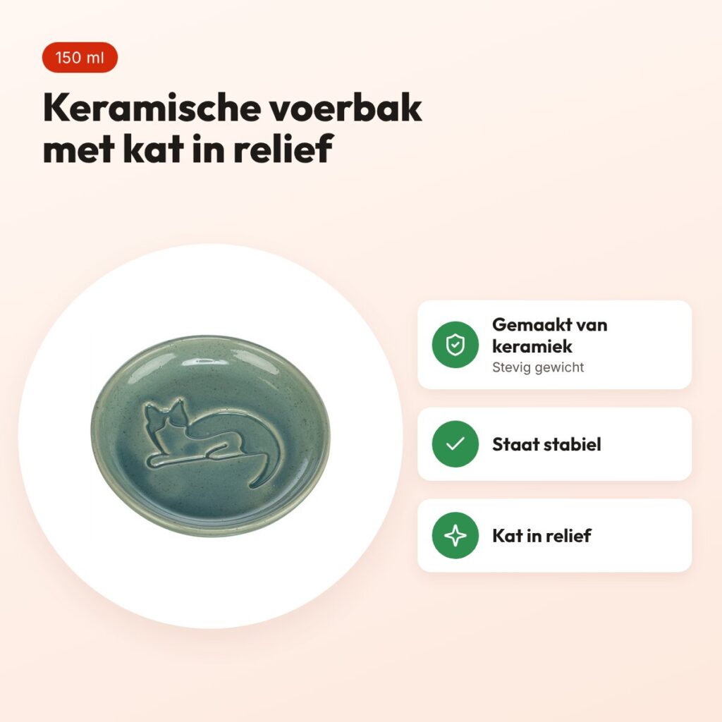 Trixie voerbak kat Katrelief keramiek blauw 14,5 cm 150 ml – voordelen