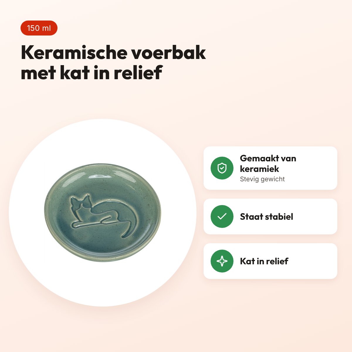 Trixie voerbak kat Katrelief keramiek blauw 14,5 cm 150 ml – voordelen