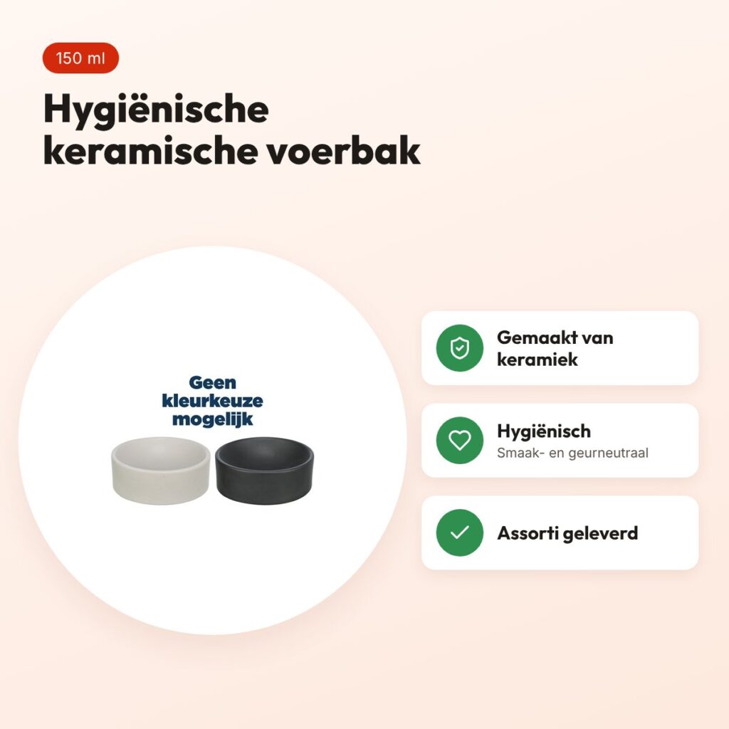 Trixie voerbak kat keramiek assorti 12 cm 150 ml – voordelen