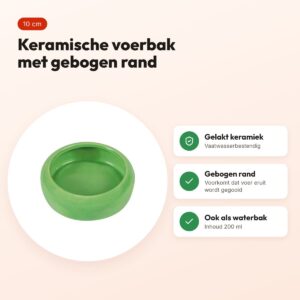 Trixie voerbak keramiek 10 cm – 200 ml, voor cavia en kleine knaagdieren – voordelen