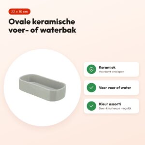 Trixie voerbak ovaal keramiek 22 x 10 cm – assorti kleur – voordelen