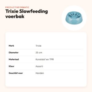 Trixie voerbak Slowfeeding kunststof/TPR assorti 25 cm – voor honden – productinformatie