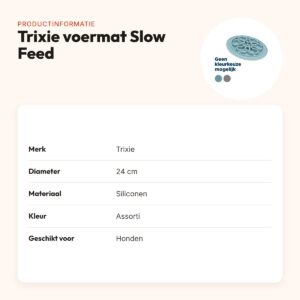 Trixie voermat Slow Feed siliconen assorti 24 cm – slipvast – productinformatie