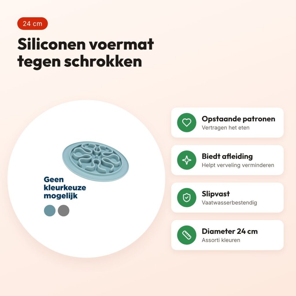 Trixie voermat Slow Feed siliconen assorti 24 cm – slipvast – voordelen
