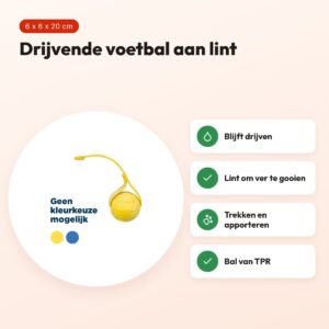 Trixie voetbal aan lint TPR 6 x 6 x 20 cm – drijvend hondenspeelgoed – voordelen
