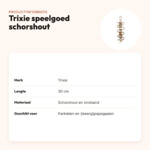 Trixie vogelspeelgoed schorshout aan sisalkoord 30 cm – 100% natuurlijk – productinformatie