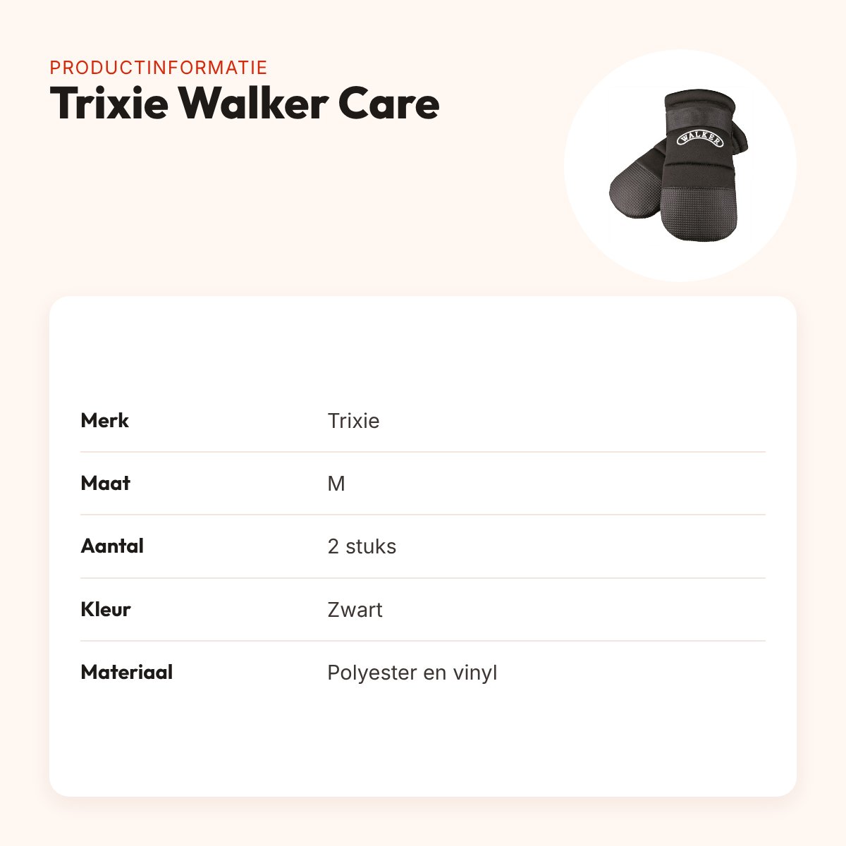 Trixie Walker Care beschermschoenen zwart M – hondenschoenen, 2 stuks – productinformatie