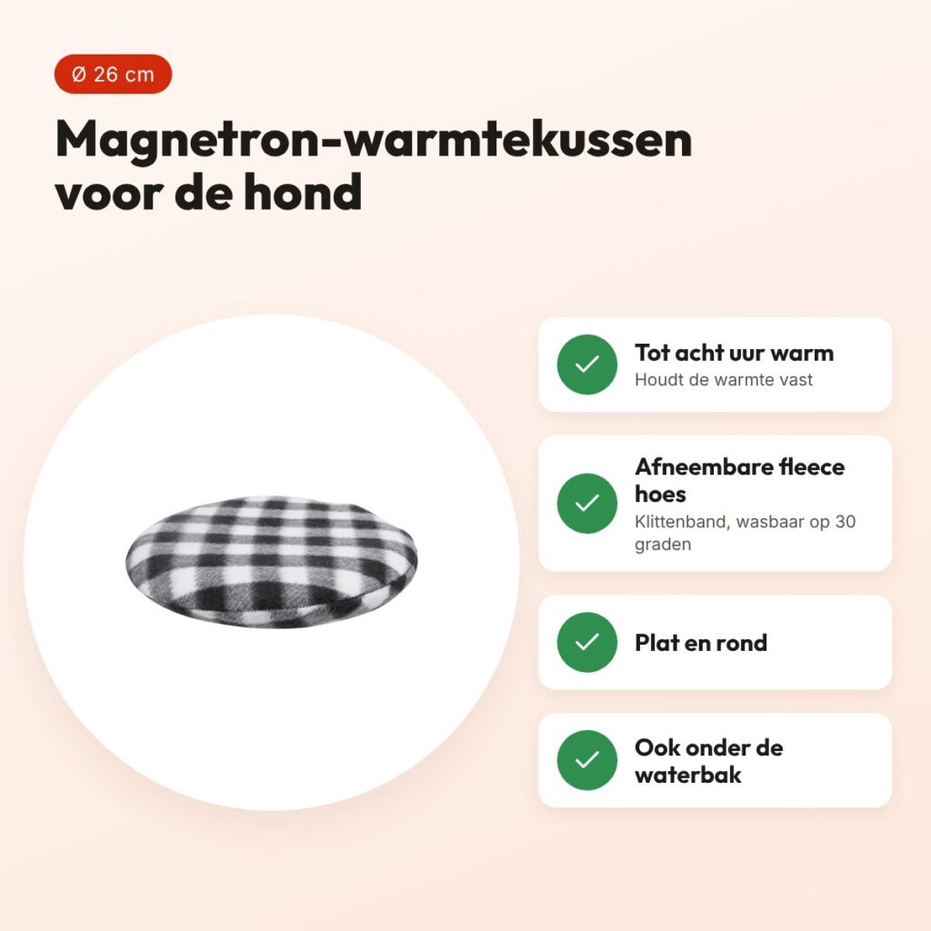 Trixie warmtekussen voor magnetron 26 cm – fleece hoes, voor hond – voordelen