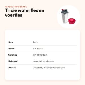 Trixie waterfles en voerfles 2 x 350 ml – met uitvouwbare siliconen bak – productinformatie