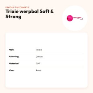 Trixie werpbal Soft & Strong TPR roze 29 cm – met lus en noppen – productinformatie