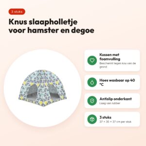 Trixie wigwam Sunny voor hamsters en degoes 37 x 35 x 37 cm – 3 stuks – voordelen