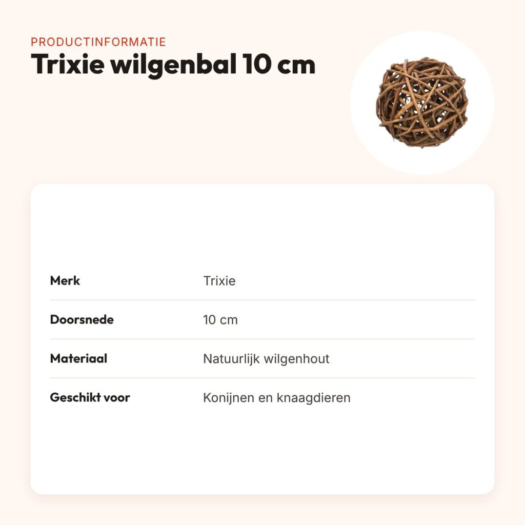 Trixie wilgenbal knaagspeelgoed 10 cm – 100% natuurlijk wilgenhout – productinformatie