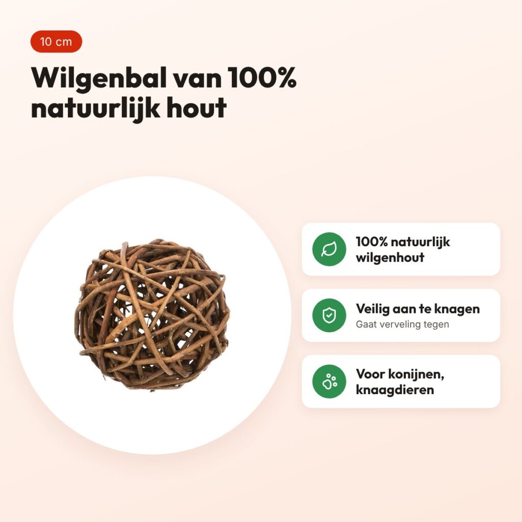 Trixie wilgenbal knaagspeelgoed 10 cm – 100% natuurlijk wilgenhout – voordelen