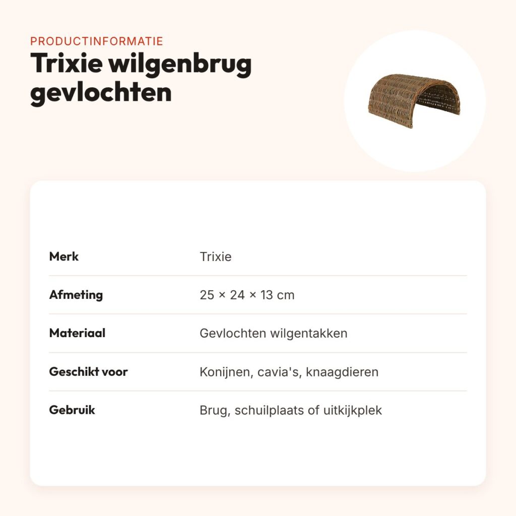 Trixie wilgenbrug gevlochten 25 x 24 x 13 cm – knaagdieren – productinformatie