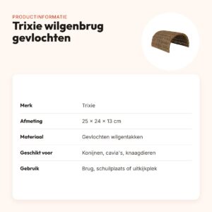Trixie wilgenbrug gevlochten 25 x 24 x 13 cm – knaagdieren – productinformatie