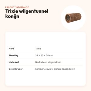 Trixie wilgentunnel konijn 38 x 20 x 20 cm – gevlochten wilgentakken – productinformatie