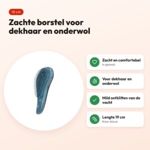Trixie zachte borstel blauw 19 cm – kunststof, voor dekhaar en onderwol – voordelen