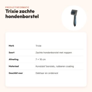 Trixie zachte hondenborstel kunststof 7 x 16 cm – met noppen – productinformatie