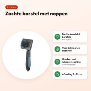 Trixie zachte hondenborstel kunststof 7 x 16 cm – met noppen – voordelen