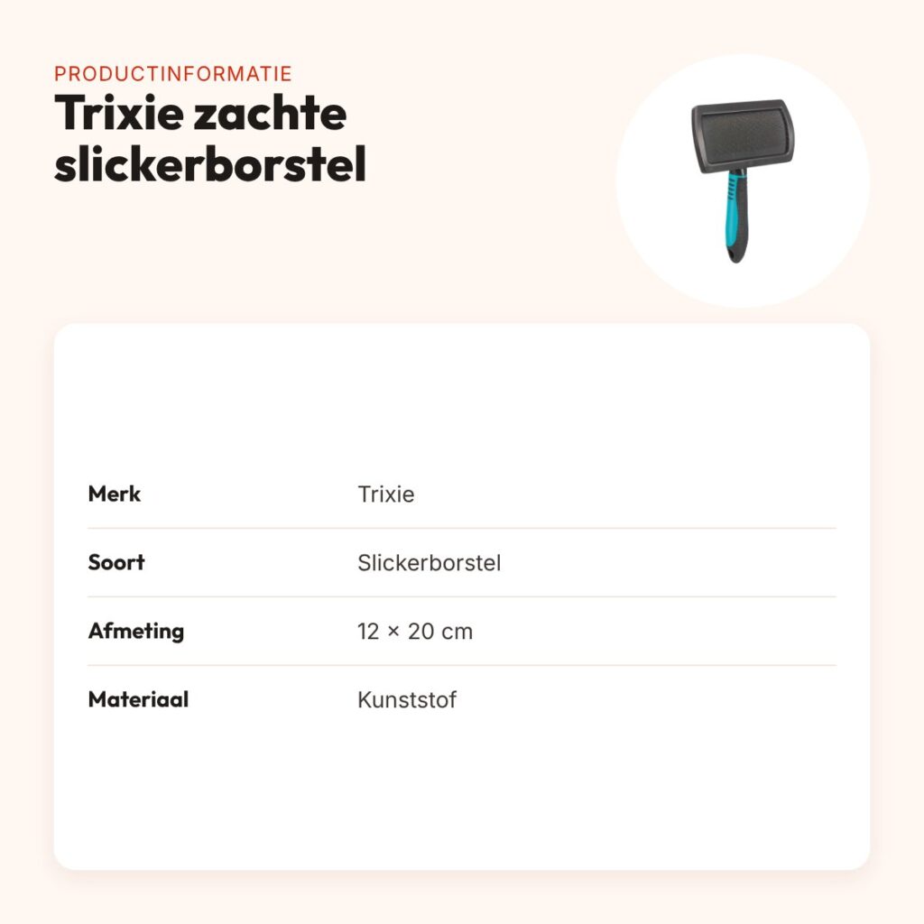 Trixie zachte slickerborstel kunststof 12 x 20 cm – productinformatie