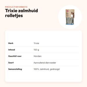 Trixie zalmhuid rolletjes 150 g – gedroogd – productinformatie