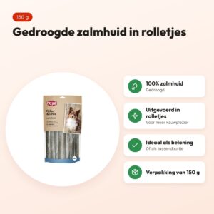 Trixie zalmhuid rolletjes 150 g – gedroogd – voordelen