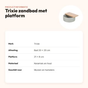 Trixie zandbad met platform muizen en hamsters 20 x 20 cm – keramiek – productinformatie