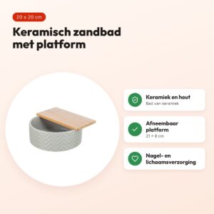 Trixie zandbad met platform muizen en hamsters 20 x 20 cm – keramiek – voordelen