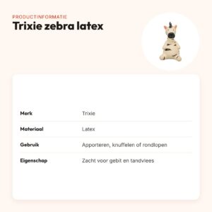 Trixie zebra latex 15 cm – zacht hondenspeeltje – productinformatie