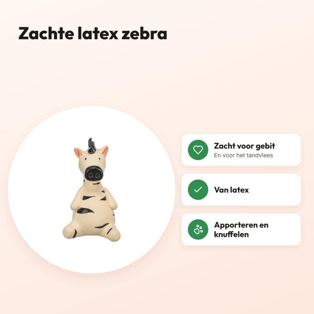 Trixie zebra latex 15 cm – zacht hondenspeeltje – voordelen