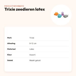 Trixie zeedieren latex 9-12 cm – hondenspeeltje met geluid, assorti – productinformatie
