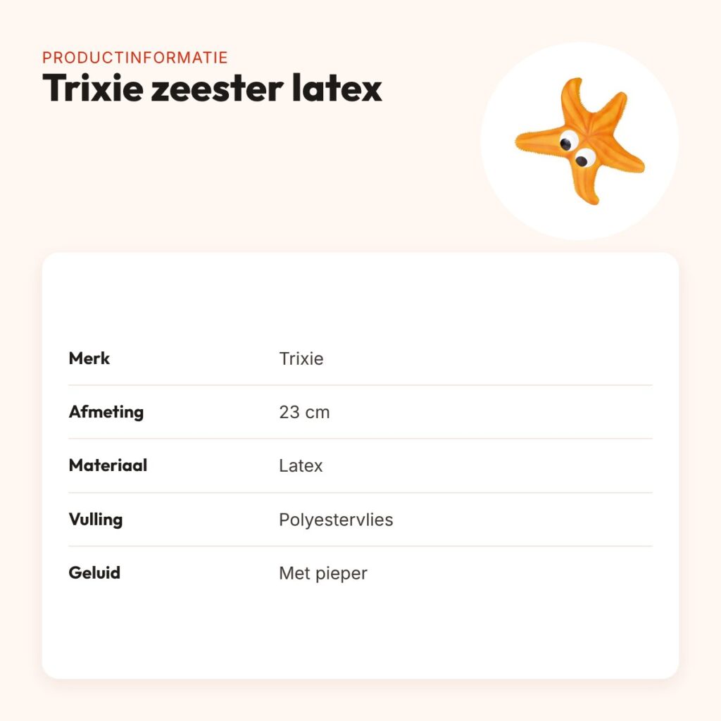 Trixie zeester latex 23 cm – hondenspeelgoed met geluid – productinformatie