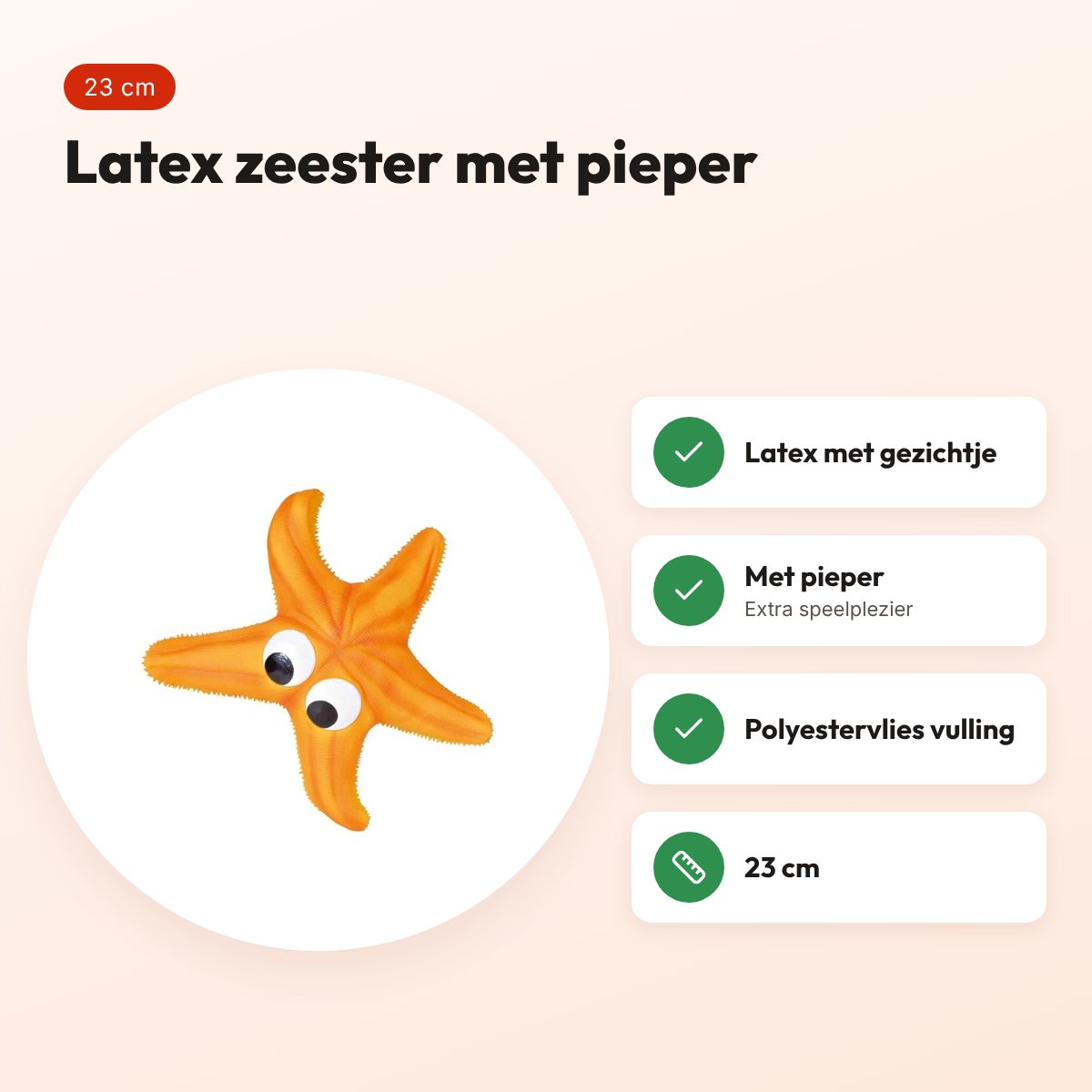 Trixie zeester latex 23 cm – hondenspeelgoed met geluid – voordelen