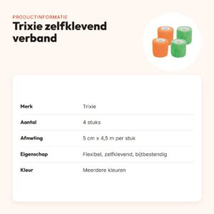 Trixie zelfklevend verband 5 cm x 4,5 m – 4 stuks, bijtbestendig – productinformatie