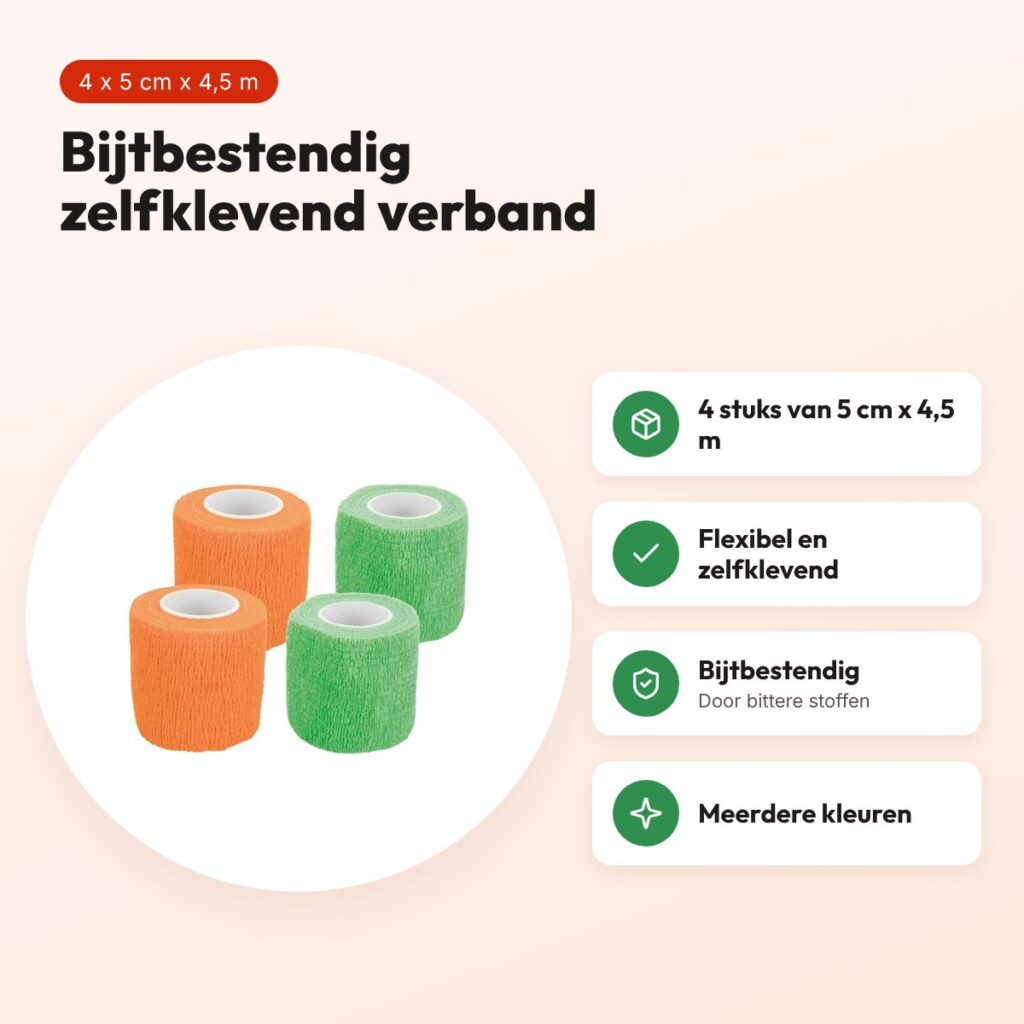 Trixie zelfklevend verband 5 cm x 4,5 m – 4 stuks, bijtbestendig – voordelen