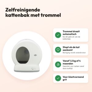 Trixie zelfreinigende kattenbak kunststof wit 53 x 52 x 55 cm – voordelen